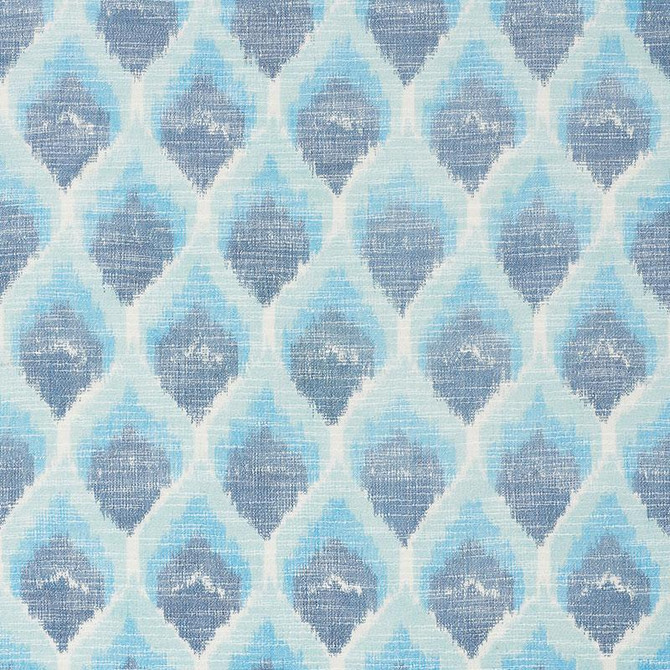 Odisha Ikat Blues 72641 by Schumacher Designer Fabric Ikat Collection 4.5" - Swanky Fabrics -