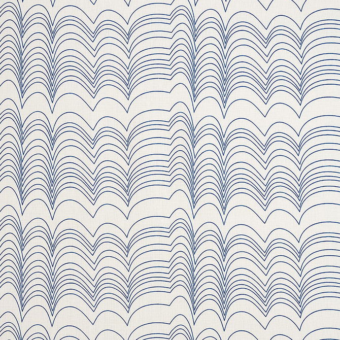 Richter Blue 177110 by Schumacher Designer Fabric PRINTS BY STUDIO BON LINEN 55% COTTON 45% BELGIUM </p><p>Repeat: Horizontal: 10 3/4" (27CM) and Vertical: 6 3/4" (17CM) 54 - Swanky Fabrics -