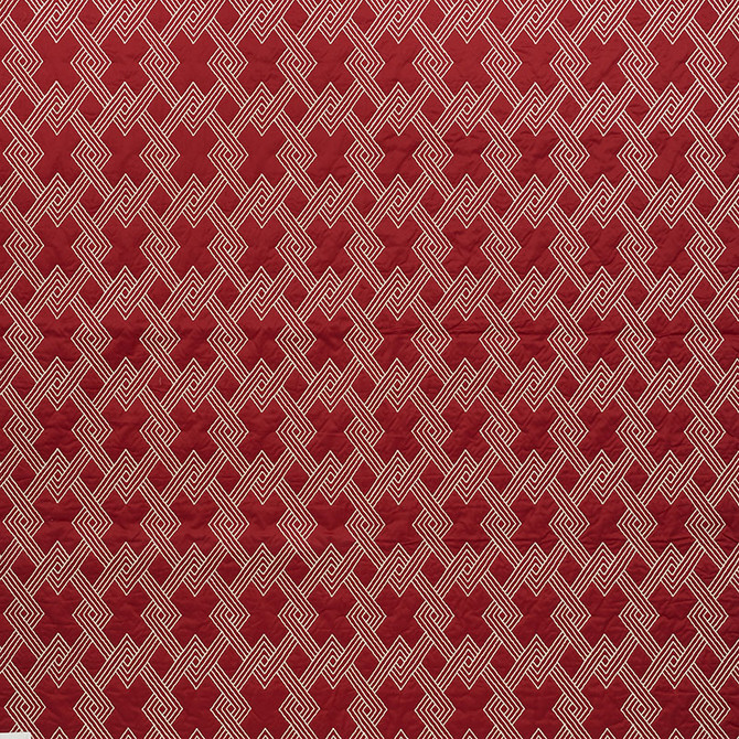 Hix Red 70141 by Schumacher Designer Fabric Clique 43% Cotton, 24% Spun, 4% Spun, 29% Polywadding - Horizontal: 4.5 and Vertical: 6.25 50.5 - Swanky Fabrics -