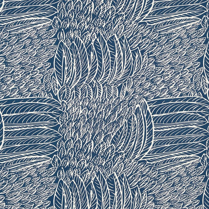 Featherfest Navy 176233 by Schumacher Designer Fabric Good-Vibrations 55% Linen, 45% Cotton Wyzenbeek 15,000 Horizontal: 26.75 and Vertical: 24.75 53 - Swanky Fabrics -