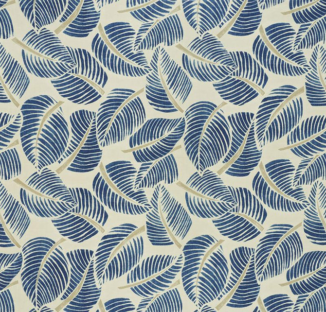 Costa Rica Indigo 176191 by Schumacher Designer Fabric Good Vibrations 55.0" - Swanky Fabrics -