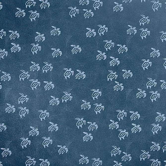 Painted Turtles Indoor/Outdoor Aegean 175890 by Schumacher Designer Fabric Steel Magnolia 53.12" - Swanky Fabrics -