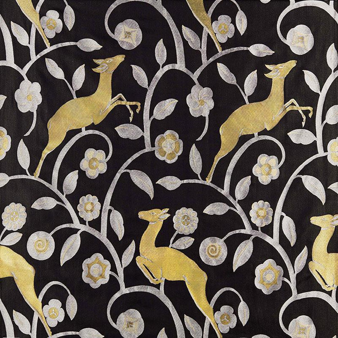 Les Gazelles Au Bois Noir 68910 by Schumacher Designer Fabric 125Th Anniversary 26.0" - Swanky Fabrics -