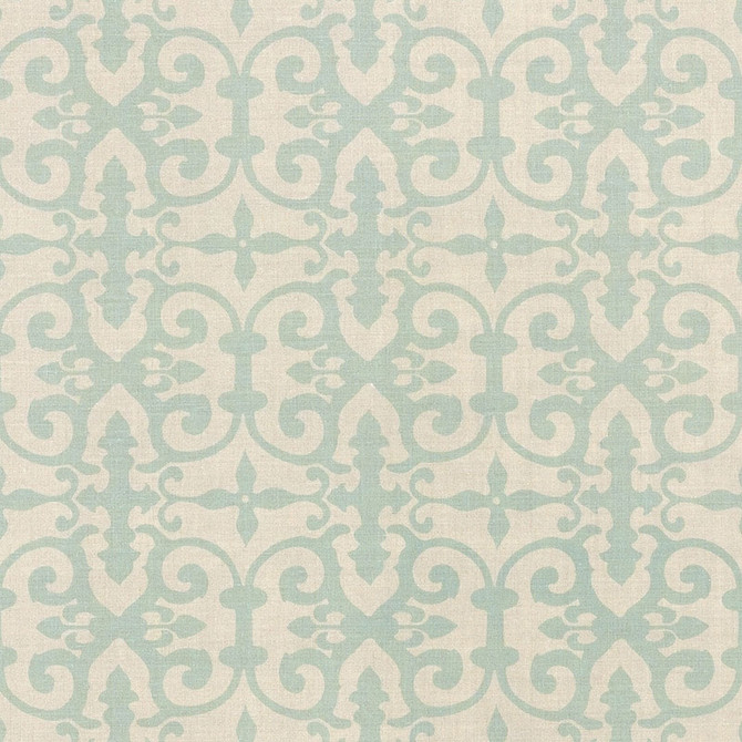Ferne Park Aqua FERN003 by Schumacher Designer Fabric Veere-Grenney 100% Linen Martindale 25,000 Horizontal: 8 and Vertical: 8 47 - Swanky Fabrics -