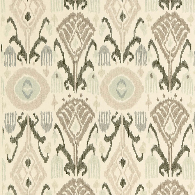 Turkestan Embroidery Moonstone 67870 by Schumacher Designer Fabric AU NATUREL 2 See Sample INDIA MEDIUM DUTY </p><p>Repeat: Horizontal: 12 3/4" (32CM) and Vertical: 22 5/8" (57CM) 51 1/2" WIDE (131CM) - Swanky Fabrics -