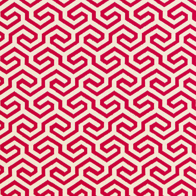 Ming Fret Cerise 66880 by Schumacher Designer Fabric CHROMA See Sample FRANCE MEDIUM DUTY </p><p>Repeat: Horizontal: 4 1/8" (10CM) and Vertical: 5 1/2" (14CM) 50" WIDE (127CM) - Swanky Fabrics -