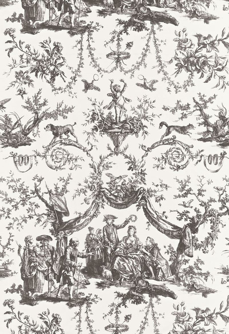 Le Couronnement De La Rosiere Grisaille 175273 by Schumacher Designer Fabric Classic-Prints 100% Cotton - Horizontal: 33 and Vertical: 37.25 66 - Swanky Fabrics -