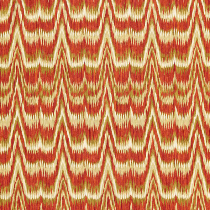 Kamalia Ikat Print Cinnabar 175121 by Schumacher Fabric Schumacher Fabric Kamalia Ikat Print Cinnabar 175121Fabric COTTON 100% ITALY </p><p>Repeat: H: HORZ. 6 5/8" (17CM) , V: VERT. 18 7/8" (48CM) 53 - Fabric Carolina -