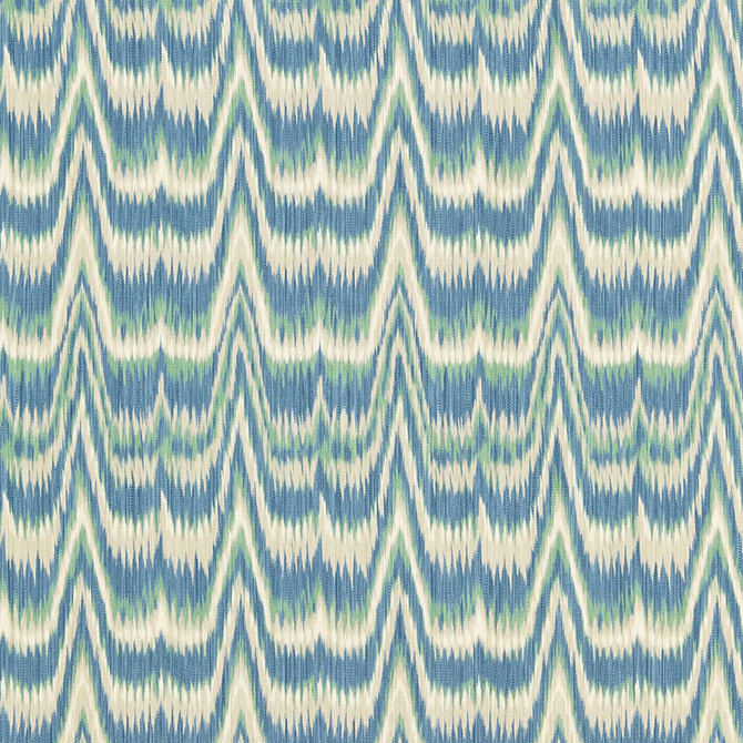 Kamalia Ikat Print Aegean 175120 by Schumacher Fabric Schumacher Fabric Kamalia Ikat Print Aegean 175120Fabric COTTON 100% ITALY </p><p>Repeat: H: HORZ. 6 5/8" (17CM) , V: VERT. 18 7/8" (48CM) 53 - Fabric Carolina -