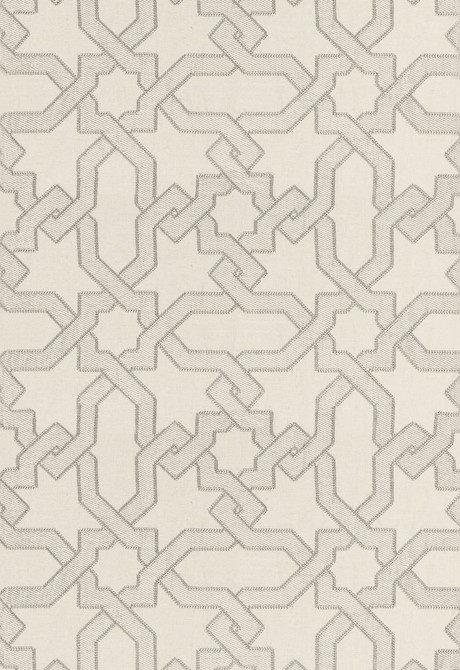 Cordoba Embroidery Pearl 67572 by Schumacher Designer Fabric Au-Naturel 56% Linen, 34% Viscose, 10% Spun Martindale 8,000 Horizontal: 12.625 and Vertical: 12.625 50.375 - Swanky Fabrics -