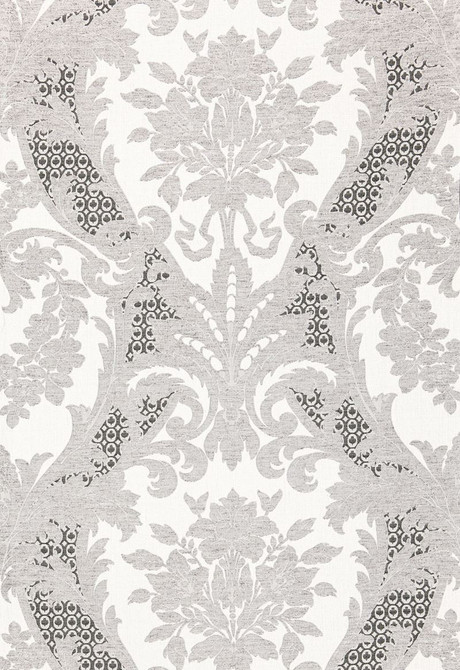 Toscana Linen Damask Grisaille 66342 by Schumacher Designer Fabric Palazzo 51% Linen, 49% Cotton Wyzenbeek 8,000 Horizontal: 28 and Vertical: 28 56 - Swanky Fabrics -