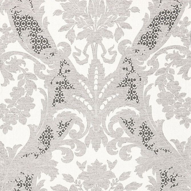 Toscana Linen Damask Grisaille 66342 by Schumacher Designer Fabric PALAZZO LINEN 51% COTTON 49% ITALY WYZENBEEK 8,000 </p><p>Repeat: Horizontal: 28" (71CM) and Vertical: 28" (71CM) 56 - Swanky Fabrics -