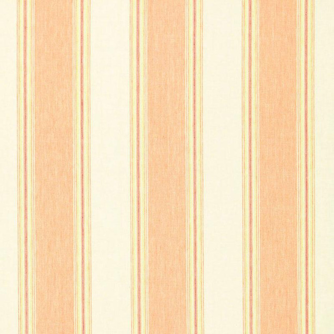 Savannah Linen Stripe Blossom 66081 by Schumacher Designer Fabric Sea Island Stripe 7.62" - Swanky Fabrics -