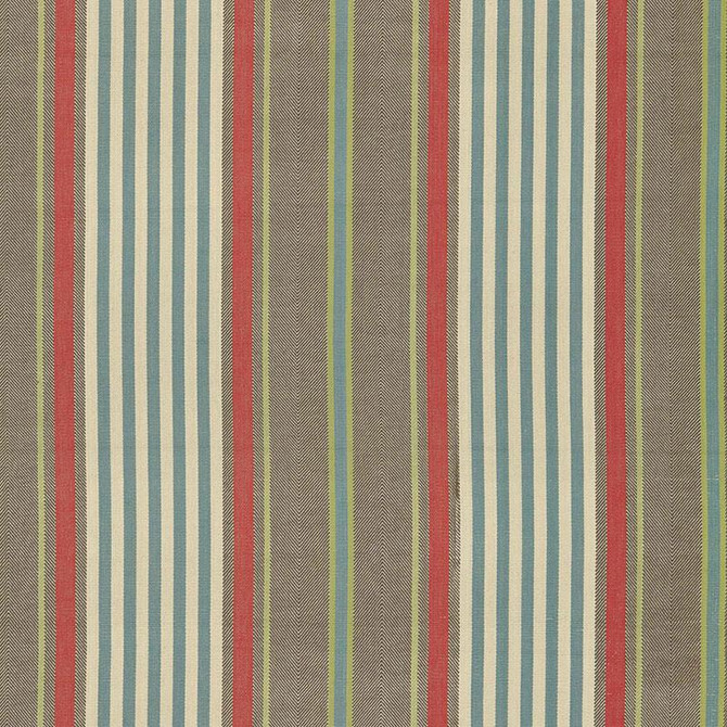 Minzer Cotton Stripe Red Earth 66013 by Schumacher Designer Fabric Sea Island Stripes 13.25" - Swanky Fabrics -