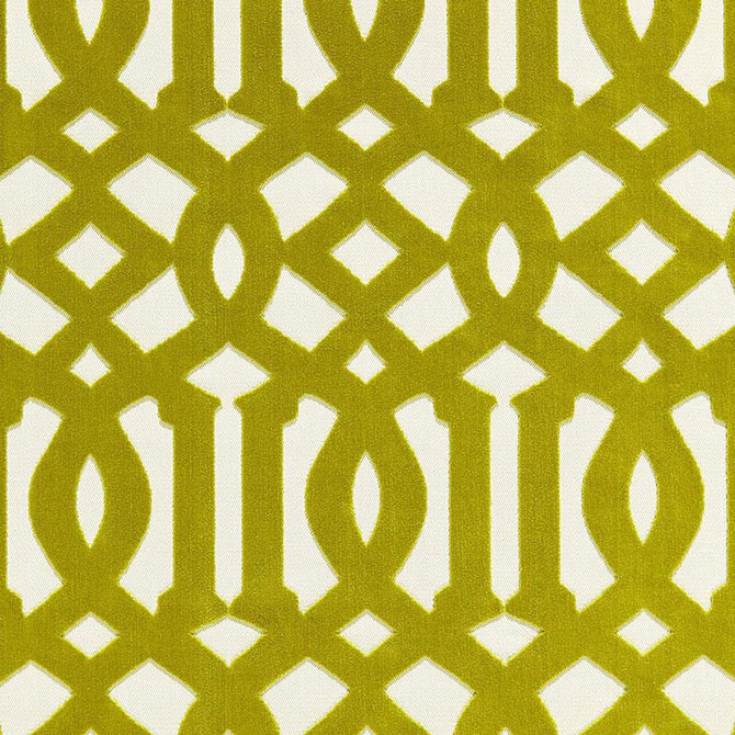 Imperial Trellis Velvet Chartreuse 65591 by Schumacher Designer Fabric Chroma 5.62" - Swanky Fabrics -