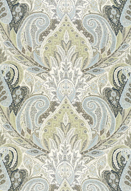 Cambay Paisley Print Oyster 174882 by Schumacher Designer Fabric COLLECTION-NAME-TBA-174880 100% Linen - Horizontal: 54.5 and Vertical: 33.75 54.5 - Swanky Fabrics -