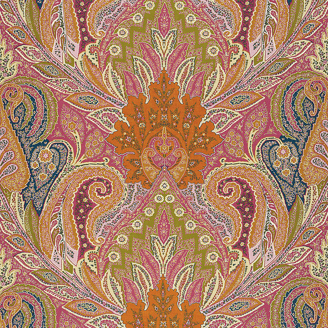 Cambay Paisley Print Sandalwood 174880 by Schumacher Designer Fabric OTTOMAN CHIC LINEN 100% UNITED KINGDOM </p><p>Repeat: Horizontal: 54 1/2" (138CM) and Vertical: 33 3/4" (86CM) 54.5 - Swanky Fabrics -