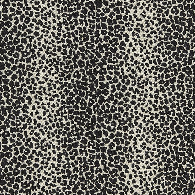 Leopard Linen Print Ebony 174841 by Schumacher Designer Fabric Chroma 9.0" - Swanky Fabrics -