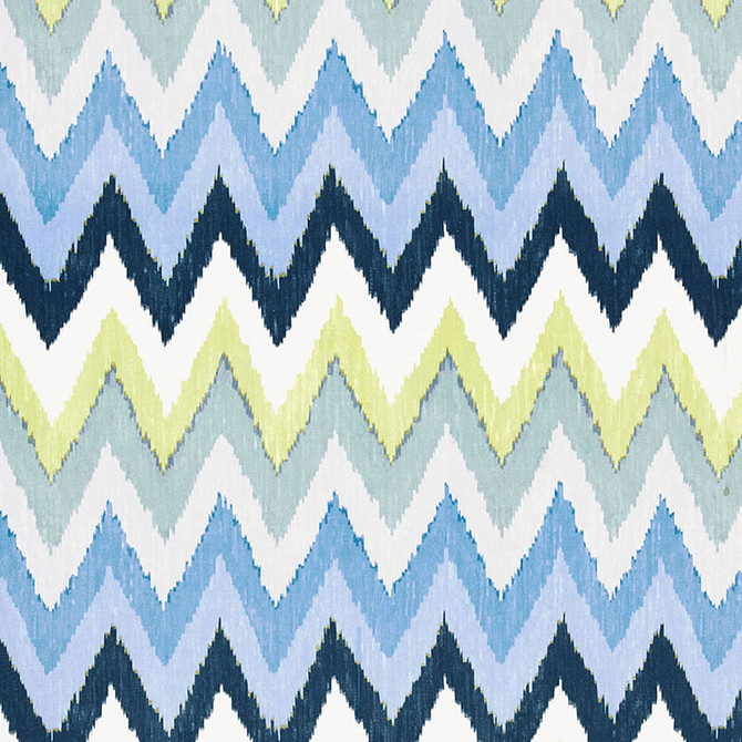 Adras Ikat Print Sky 174822 by Schumacher Fabric Schumacher Fabric Adras Ikat Print Sky 174822Fabric COTTON 100% UNITED KINGDOM </p><p>Repeat: H: HORZ. 27" (69CM) , V: VERT. 18 1/2" (47CM) 54 - Fabric Carolina -