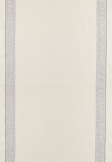 Greek Key Embroidery II Zinc 65251 by Schumacher Designer Fabric Au-Naturel 70% Cotton, 24% Linen, 6% Wool Martindale 20,000 Horizontal: - and Vertical: 4.125 58 - Swanky Fabrics -