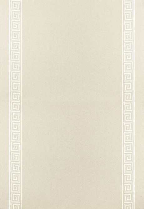 Greek Key Embroidery II Oyster 65252 by Schumacher Designer Fabric Au-Naturel 70% Cotton, 24% Linen, 6% Wool Martindale 20,000 Horizontal: - and Vertical: 4.125 58 - Swanky Fabrics -