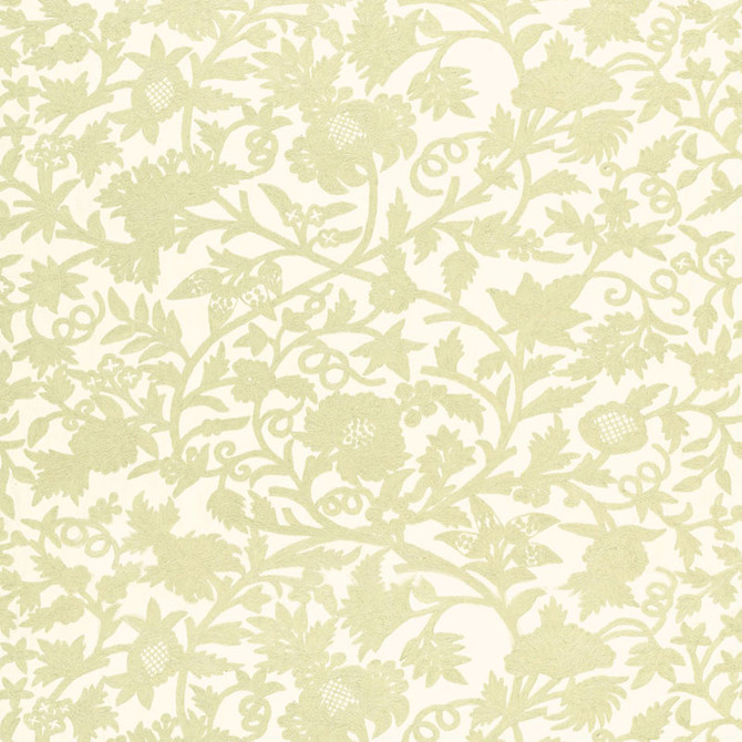 Sissinghurst Crewel Ivory 63760 by Schumacher Designer Fabric PERENNIAL FAVORITES COTTON 60% WOOL 40% INDIA MARTINDALE 10,000 </p><p>Repeat: Horizontal: 50 1/4" (128CM) and Vertical: 39" (99CM) 50.25 - Swanky Fabrics -