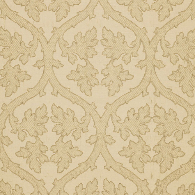 Ravenna Embroidery Bone 64742 by Schumacher Designer Fabric CHROMA See Sample INDIA LIGHT DUTY </p><p>Repeat: Horizontal: 10" (25CM) and Vertical: 15" (38CM) 50 3/8" WIDE (128CM) - Swanky Fabrics -