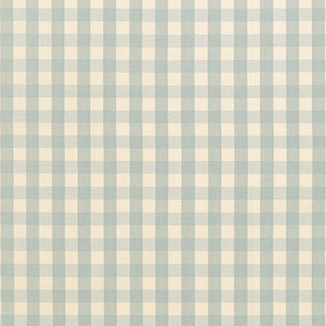 Elton Cotton Check Aqua 63057 by Schumacher Designer Fabric Revisits Of Popular Patterns 1.25" - Swanky Fabrics -