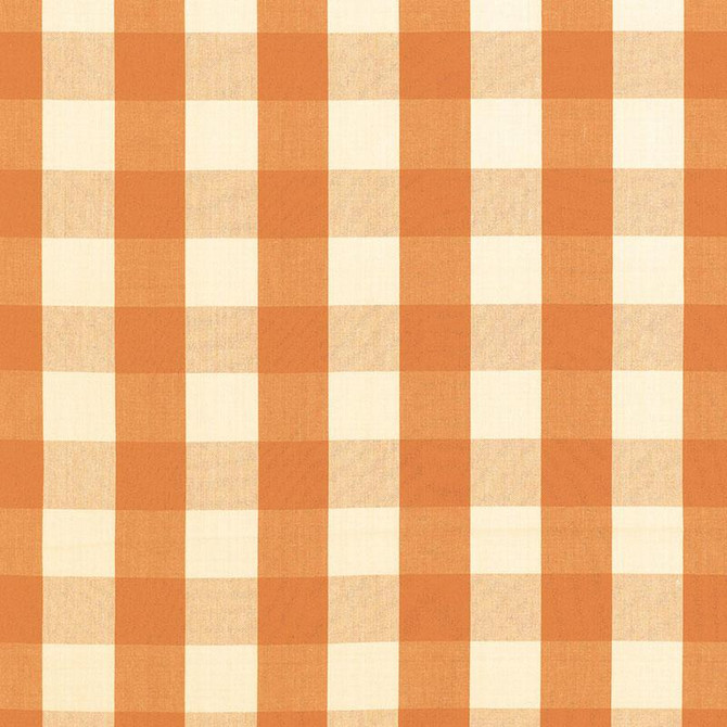 Camden Cotton Check Pumpkin 63033 by Schumacher Designer Fabric Revisits Of Popular Patterns 3.0" - Swanky Fabrics -