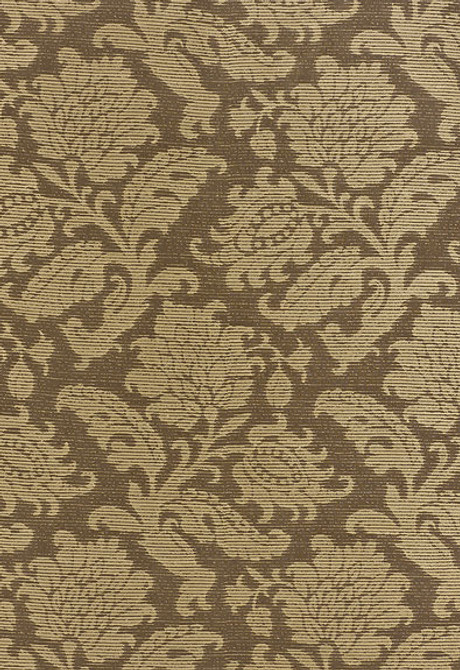 Montego Damask Java 62783 by Schumacher Designer Fabric - 100% Silk Martindale 3,000 Horizontal: 13.875 and Vertical: 26 55.5 - Swanky Fabrics -