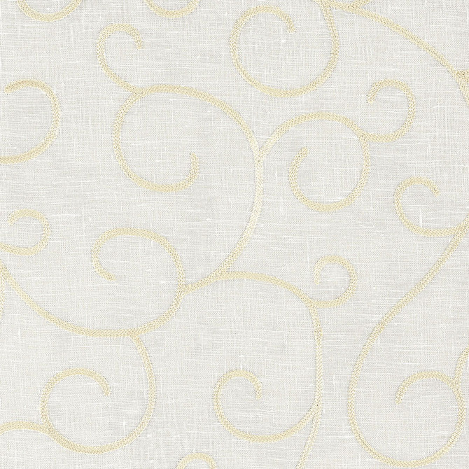 Adina Sheer Embroidery Parchment 55980 by Schumacher Designer Fabric RADIANCE SHEERS LINEN 90% RAYON 10% INDIA </p><p>Repeat: Horizontal: 17" (43CM) and Vertical: 16 3/8" (42CM) 52 - Swanky Fabrics -