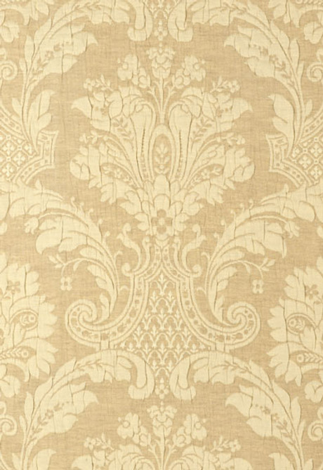 Genoa Damask Antelope 55613 by Schumacher Designer Fabric Palazzo 81% Cotton, 19% Linen Martindale 9,000 Horizontal: 25.5 and Vertical: 25.5 51 - Swanky Fabrics -
