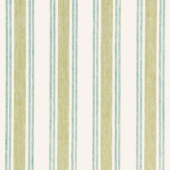 Leah Linen Stripe Sea Grass 3485000 by Schumacher Designer Fabric Sea Island Stripe 4.75" - Swanky Fabrics -