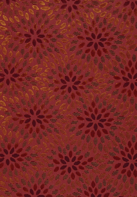 Kiku Silk Velvet Cerise & Cinnabar 2644282 by Schumacher Designer Fabric Modern-Glamour 49% Silk, 51% Cotton - Horizontal: 12.75 and Vertical: 12.25 54 - Swanky Fabrics -