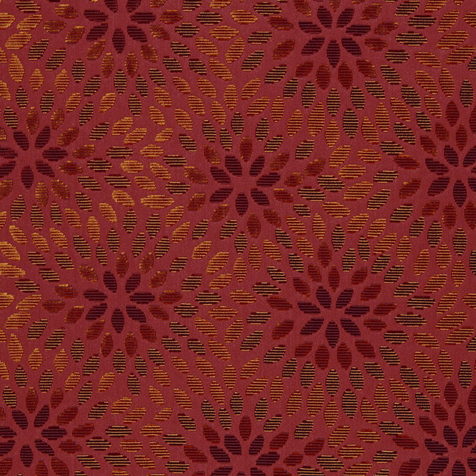 Kiku Silk Velvet Cerise & Cinnabar 2644282 by Schumacher Designer Fabric MODERN GLAMOUR SILK 49% COTTON 51% INDIA </p><p>Repeat: Horizontal: 12 3/4" (32CM) and Vertical: 12 1/4" (31CM) 54 - Swanky Fabrics -