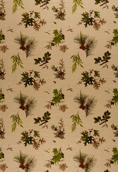 Woodlands Pine Lichen On Natural 2602880 by Schumacher Designer Fabric Classic-Prints 59% Linen, 41% Cotton - Horizontal: 26.75 and Vertical: 24.25 54 - Swanky Fabrics -