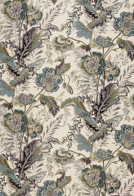 Sandoway Vine Seaglass 174540 by Schumacher Designer Fabric Schumacher-Classics 100% Linen - Horizontal: 18 and Vertical: 27 54 - Swanky Fabrics -