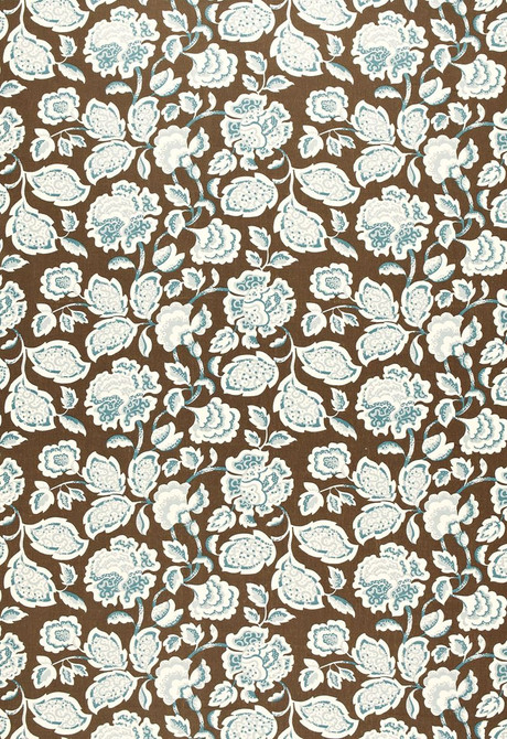 Deco Flower Cocoa 173703 by Schumacher Designer Fabric Exuberant-Prints 100% Linen - Horizontal: 27 and Vertical: 18 54 - Swanky Fabrics -