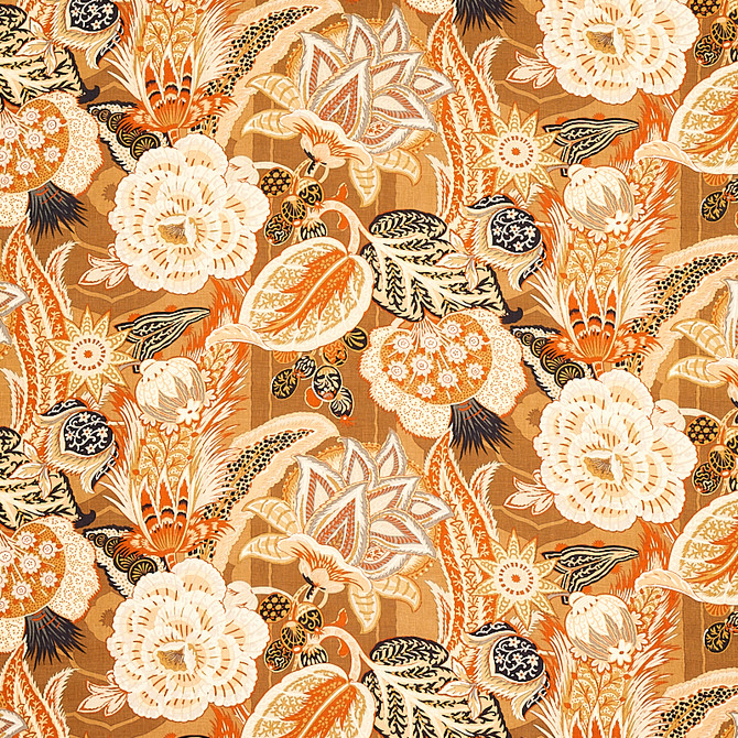 Zanzibar Linen Print Sandalwood 173522 by Schumacher Designer Fabric SCHUMACHER CLASSICS LINEN 100% THAILAND </p><p>Repeat: Horizontal: 29" (74CM) and Vertical: 29 1/2" (75CM) 58 - Swanky Fabrics -