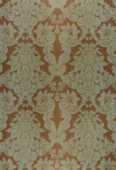 Lucienne Damask Dusk 173413 by Schumacher Designer Fabric - 56% Polyester, 44% Silk - Horizontal: 27.25 and Vertical: 29 54.625 - Swanky Fabrics -