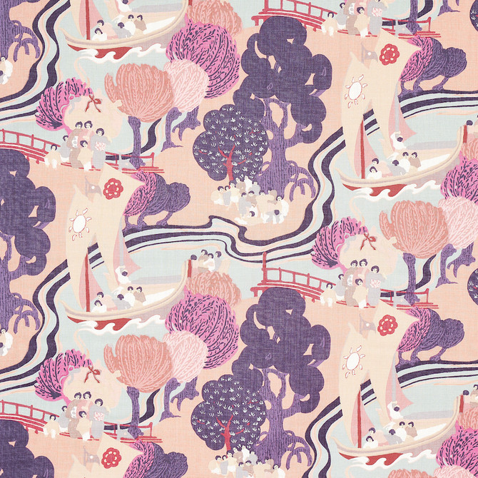 Pearl River Blush 173062 by Schumacher Designer Fabric SCHUMACHER CLASSICS LINEN 100% THAILAND </p><p>Repeat: Horizontal: 26 1/4" (67CM) and Vertical: 26 1/4" (67CM) 53 - Swanky Fabrics -