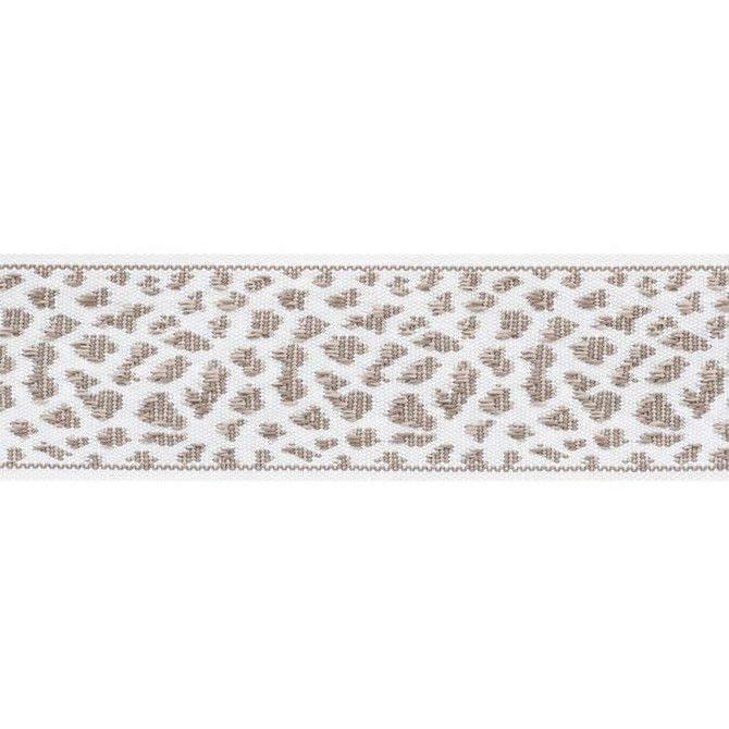Leopard Tape Taupe 75854 by Schumacher Designer Trim Indoor/Outdoor: Prints & Wovens 2.12" - Swanky Fabrics -
