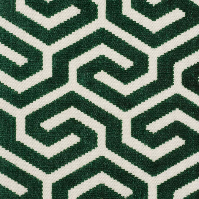 Ming Fret Velvet Emerald 73103 by Schumacher Designer Fabric Cut & Patterned Velvets 3.75" - Swanky Fabrics -
