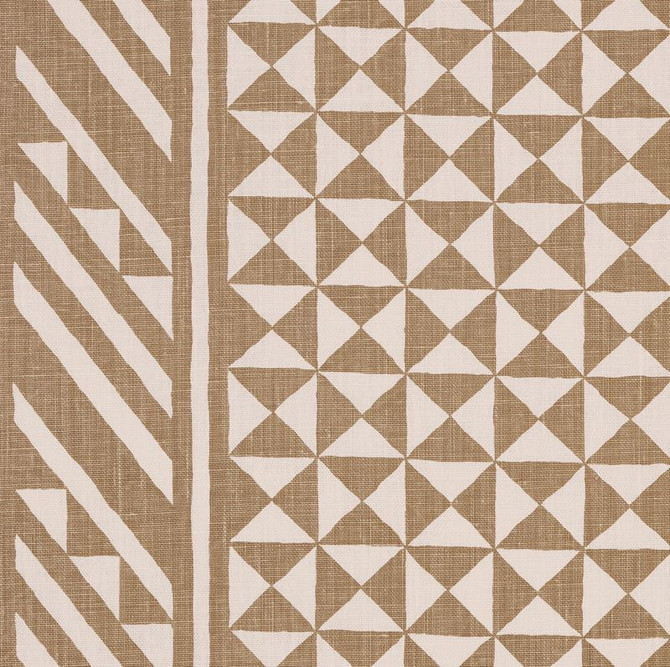 Nuba Taupe 176303 by Schumacher Designer Fabric Tribal-Chic 100% Linen - Horizontal: 54 and Vertical: 32 54 - Swanky Fabrics -
