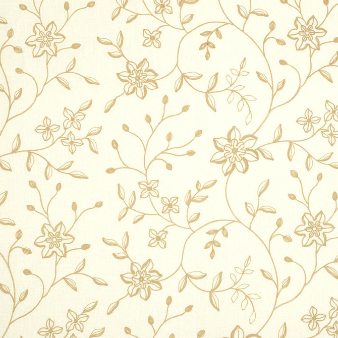 Georgia Linen Embroidery Sand 3491001 by Schumacher Designer Fabric Chroma 26.0" - Swanky Fabrics -