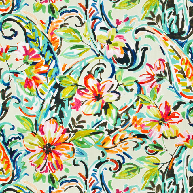 Attention 1 Festival by Stout Designer Fabric COMFORTABLE LIVING TURQUOISE/LAGOON 100%COT INDIA CATB 117-2013 WYZENBEEK 10 000 DOUBLE RUB WEAR TEST (MEDIUM DUTY) Horizontal: 27 and Vertical: 24 54 in - Swanky Fabrics -