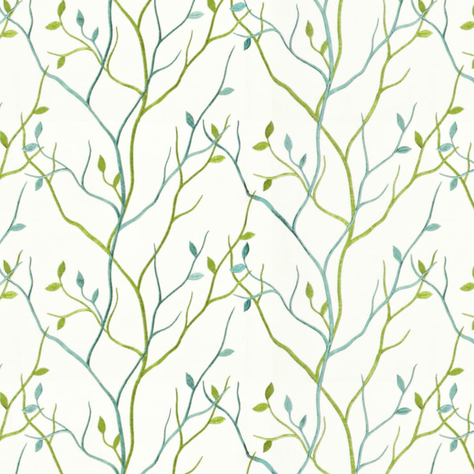 Mojo 1 Marine by Stout Designer Fabric Rainbow Library Spa/Teal 55% Linen 45% Cotton Viscose Embroidery INDIA Horizontal: 25 and Vertical: 15.75 52 in - Swanky Fabrics -