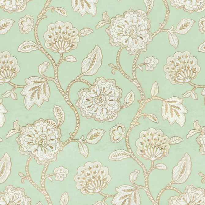 Dryden 2 Pistachio by Stout Designer Fabric Rainbow Library Aquamarine/Seacrest 100% Linen Embroidery INDIA MARTINDALE WEAR TEST (LIGHT DUTY) Horizontal: 25.75 and Vertical: 31.125 51.5 in - Swanky Fabrics -