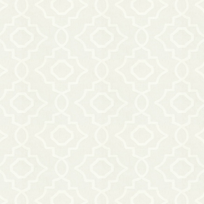 Ideal 1 Natural by Stout Designer Fabric Color My Window Oatmeal/Parchment 64% Polyester 30% Cotton 6% Linen Linen Cotton Embroidery INDIA Horizontal: 10.875 and Vertical: 8.875 51.5 in - Swanky Fabrics -