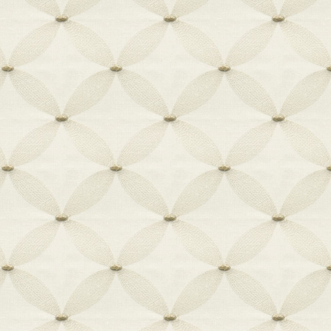 Wesley 1 Toast by Stout Designer Fabric COLOR MY WINDOW EMBROIDERY/SNOW 100%POL %PEMB INDIA Horizontal: 4.375 and Vertical: 4.75 52 in - Swanky Fabrics -